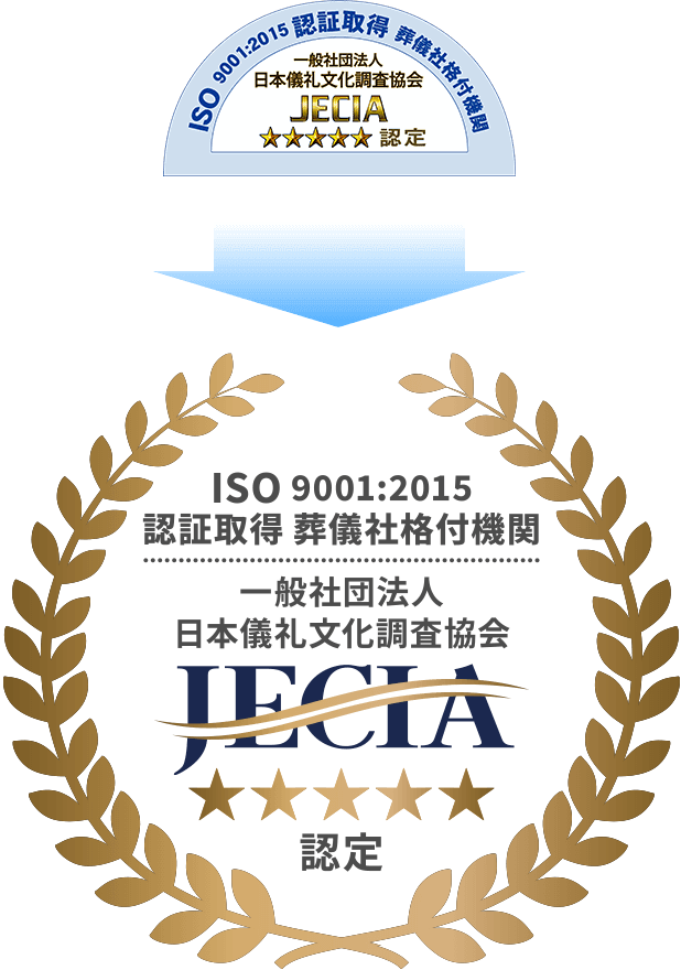 ISO 9001:2015 認証取得 葬儀社格付機関 一般社团法人 日本儀礼文化調查協会 JECIA認定